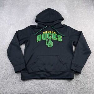 Oregon Ducks‎ Hoodie Mens Medium Black Spellout Logo Fanatics Hooded Sweatshirt